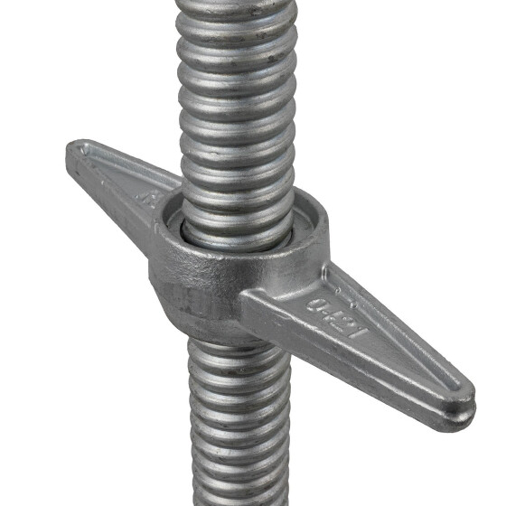 Base Jack, hot-dip galvanised, Ø 38 mm, total length 650 mm, Detail: Stopper