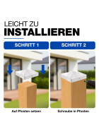 Pfostenkappe Pyramide Stahl feuerverzinkt 71 x 71 mm Montage