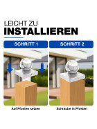Pfostenkappe Kugel Stahl feuerverzinkt 71 x 71 mm Anwendungsbereiche