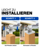 Pfostenkappe Kugel Edelstahl 91 x 91 mm Anwendungsbereiche