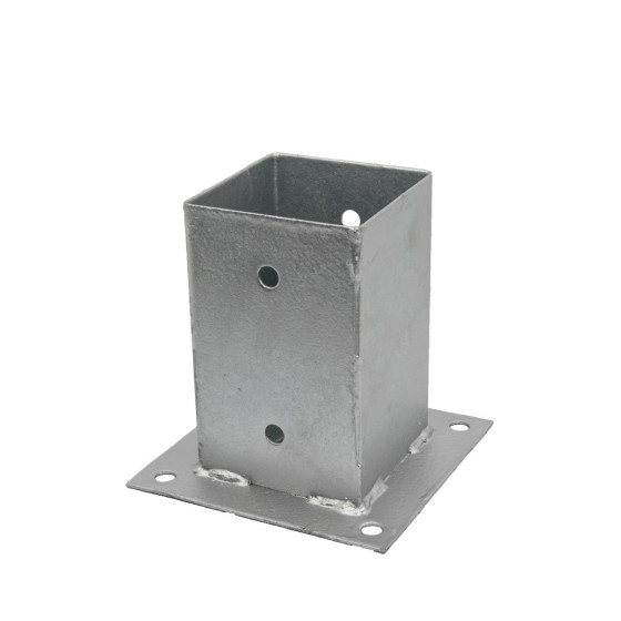 Post support on plate Hot-dip galvanised Overall dimensions 91 x 150 x 1.8 mm Base plate 150 x 150 mm