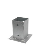 Post support on plate Hot-dip galvanised Overall dimensions 91 x 150 x 1.8 mm Base plate 150 x 150 mm