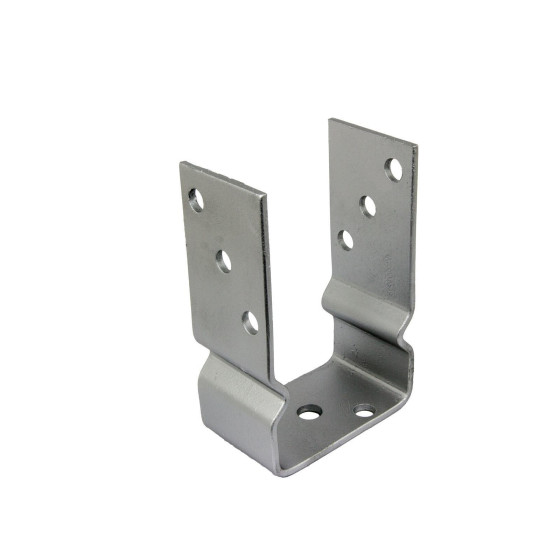 Post support with bead hot-dip galvanised Fork width 141 mm Overall dimensions 141 x 100 x 60 x 4 mm