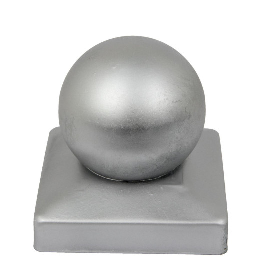 Pfostendeckel Pfostenkappe Ball Edelstahl oder Stahl feuerverzinkt in verschiedenen Größen 2 Löcher Durchmesser 4 mm