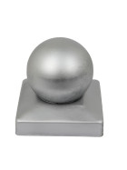 Pfostendeckel Pfostenkappe Ball Edelstahl oder Stahl feuerverzinkt in verschiedenen Größen 2 Löcher Durchmesser 4 mm