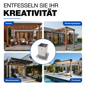 Aufschraubbodenhülse Feuerverzinkt 101 x 101 mm Anwendungen