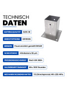Aufschraubbodenhülse Feuerverzinkt 101 x 101 mm Technische Daten