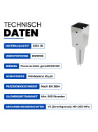 Bodenhülse zum einbetonieren Feuerverzinkt 71 x 71 mm Technische Daten