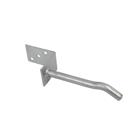 Pfostenträger L-Form mit gebogener Dolle feuerverzinkt Breite 70 mm