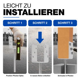 U-Pfostenträger mit Steindolle 101 x 70 x 110 x 5 mm