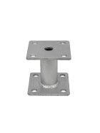 Pfostenträger aufdübelbar feuerverzinkt Trägerplatte 100 x 100 mm Bodenplatte 100 x 100 mm Höhe 100 mm
