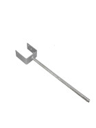 U-Type Post support with ripped pin 400 mm hot-dip galvanised fork width 71 mm