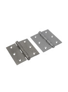 Scharnier vierkant in Edelstahl oder Stahl galvanisch verzinkt 75 x 75 x 2 mm