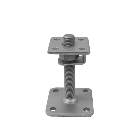 Post support Hans height adjustable zinc lamella coated M24 x 150 mm, base plate 80 x 80 mm & floor plate 100 x 100 mm