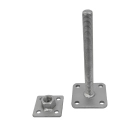Post support Alfred height-adjustable, zinc lamella coated, M24 x 250 mm, individual parts