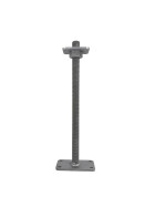 Post support height adjustable zinc lamella coated M30 x 500 mm, support plate 100 x 100 mm & base plate 160 x 100 mm