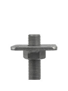Post support height adjustable M30 x 500 mm, details base plate