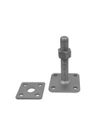 Post support Ulrich height adjustable galvanised floor plate 100 x 100 mm base plate 80 x 80 mm adjustment range 40 - 150 mm individual parts