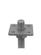 Post support Ulrich height adjustable galvanised steel floor plate 100 x 100 mm base plate 80 x 80 mm adjustment range 40 - 150 mm detail base plate