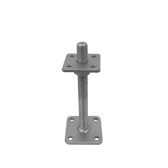 Pfostenträger Ulrich höhenverstellbar Zinklamellenbeschichtet Bodenplatte 100 x 100 mm & Trägerplatte 80 x 80 mm