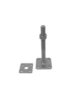 Pfostenträger Ulrich höhenverstellbar Zinklamellenbeschichtet M24 x 250 mm mit abmontierter Trägerplatte