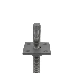 Post support Ulrich height adjustable galvanised base plate 100 x 100 mm support plate 70 x 70 mm adjustment range 30 - 180 mm detail support plate