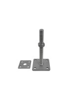 Post support Ulrich height adjustable galvanised base plate 100 x 100 mm support plate 70 x 70 mm adjustment range 30 - 180 mm individual parts