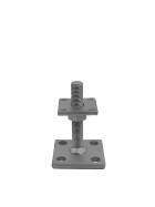 Pfostenträger Alfred höhenverstellbar feuerverzinkt Bodenplatte 70 x 70 mm Trägerplatte 50 x 50 mm Verstellbereich 30 - 80 mm