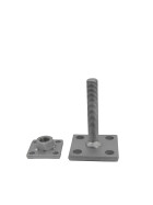 Pfostenträger Alfred höhenverstellbar feuerverzinkt Bodenplatte 70 x 70 mm Trägerplatte 50 x 50 mm Verstellbereich 30 - 80 mm Einzelteile