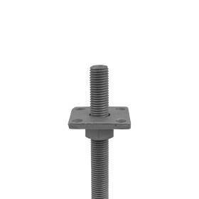 Post support Alfred height-adjustable hot-dip galvanised base plate 70 x 70 mm support plate 50 x 50 mm adjustment range 30 - 130 mm detail of support plate