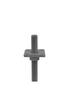 Post support Alfred height-adjustable hot-dip galvanised base plate 70 x 70 mm support plate 50 x 50 mm adjustment range 30 - 130 mm detail of support plate