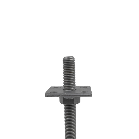 Pfostenträger Alfred höhenverstellbar feuerverzinkt Bodenplatte 100 x 100 mm Trägerplatte 70 x 70 mm Verstellbereich 30 - 180 mm