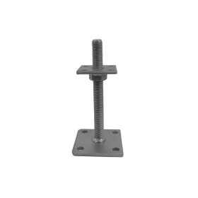 Pfostenträger Alfred höhenverstellbar feuerverzinkt Bodenplatte 100 x 100 mm Trägerplatte 70 x 70 mm Verstellbereich 30 - 180 mm Einzelteile