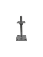 Pfostenträger Alfred höhenverstellbar feuerverzinkt Bodenplatte 100 x 100 mm Trägerplatte 70 x 70 mm Verstellbereich 30 - 180 mm Einzelteile