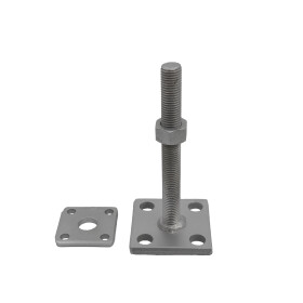 Post support Ulrich height adjustable galvanised lamella coated base plate 70 x 70 mm support plate 50 x 50 mm adjustment range 30 - 130 mm individual parts