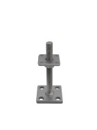 Post support Ulrich height adjustable galvanised lamella coated base plate 70 x 70 mm support plate 50 x 50 mm adjustment range 30 - 130 mm