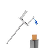 Post support adjustable 0-160 mm with 400 mm dowel for setting in concrete