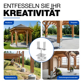 Pfostenträger Klaus zum aufdübeln 0 - 160 mm Anwendung