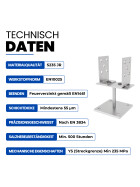 Pfostenträger Klaus zum aufdübeln 0 - 160 mm Technische Daten
