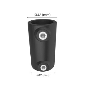 Rohrverbinder Verlängerungsstück Ø 42 mm, schwarz pulverbeschichtet Maße