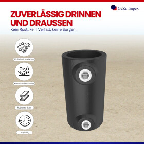 Rohrverbinder Verlängerungsstück Ø 42 mm, schwarz pulverbeschichtet Eigenschaften
