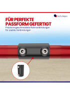 Rohrverbinder Verlängerungsstück Ø 42 mm, schwarz pulverbeschichtet Detail Schrauben