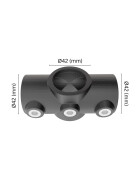 Rohrverbinder Kreuzstück Ø 42 mm, schwarz pulverbeschichtet Maße