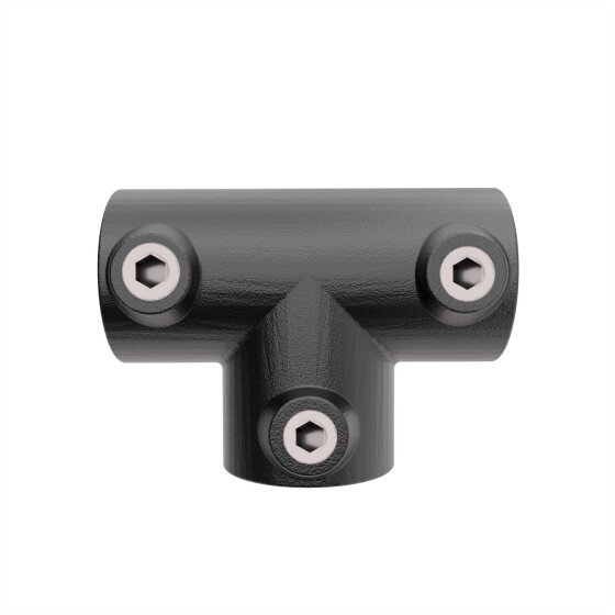 Rohrverbinder T-Stück lang Ø 42 mm, schwarz pulverbeschichtet