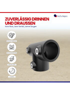 Rohrverbinder T-Stück lang Ø 42 mm, schwarz pulverbeschichtet Eigenschaften