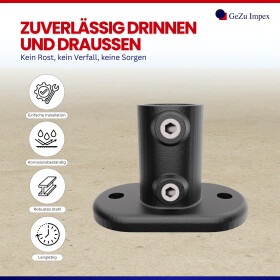 Rohrverbinder T-Stück lang Ø 42 mm, schwarz pulverbeschichtet Eigenschaften