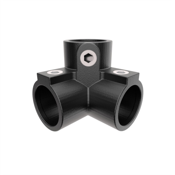 Rohrverbinder 90° Dreiweg-Eckstück Ø 42 mm, schwarz pulverbeschichtet