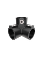 Rohrverbinder 90° Dreiweg-Eckstück Ø 42 mm, schwarz pulverbeschichtet