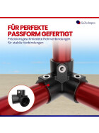 Rohrverbinder 90° Dreiweg-Eckstück Ø 42 mm, schwarz pulverbeschichtet Detail Schrauben