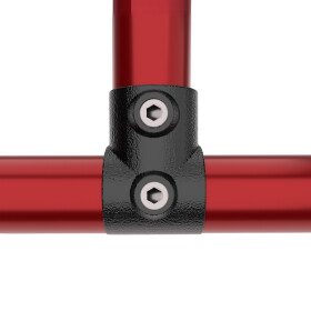 Rohrverbinder T-Stück kurz Ø 42 mm, schwarz pulverbeschichtet Anwendung